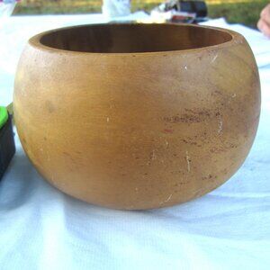 VTG ROUND BOWL, GREAT WOODGRAIN COLORING